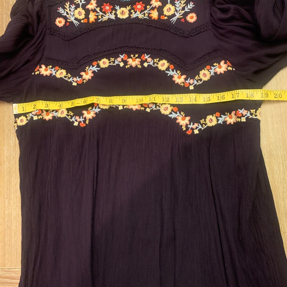 Free People Dark Floral Embroidered Dress - Picture 6 of 6